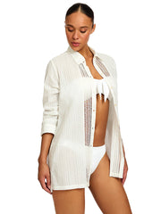 Robin Piccone: Marina Long Sleeve Shirt (262032-WHT)