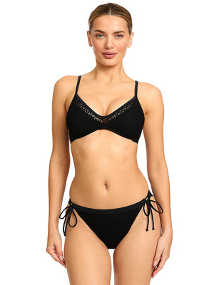 Robin Piccone: Charlotte Triangle-Charlotte Tie Side Bikini (260300-BLK-260363-BLK)