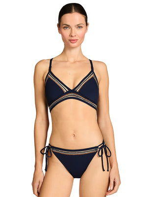 Robin Piccone: Nova Triangle With Lace-Up Back-Nova Side Tie Bikini (262400-NAV-262463-NAV)