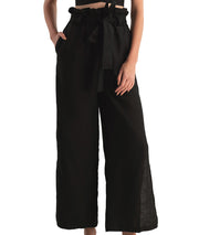 Nora Black Linen Crop-Verona Black Linen Pants