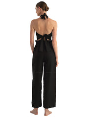Encantadore: Nora Black Linen Crop-Verona Black Linen Pants (17084-17085)