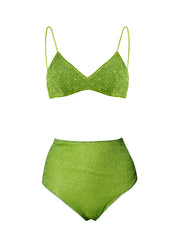 Oseree: Lumiere Bra-Lumiere High-Waisted (LMS803T-LIME-LMS803B-LIME)