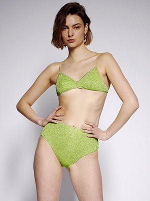 Oseree: Lumiere Bra-Lumiere High-Waisted (LMS803T-LIME-LMS803B-LIME)