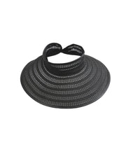 San Diego Hats: Womens Lace Roll Up with Faux Leather Trim (UBV050OSBLK)