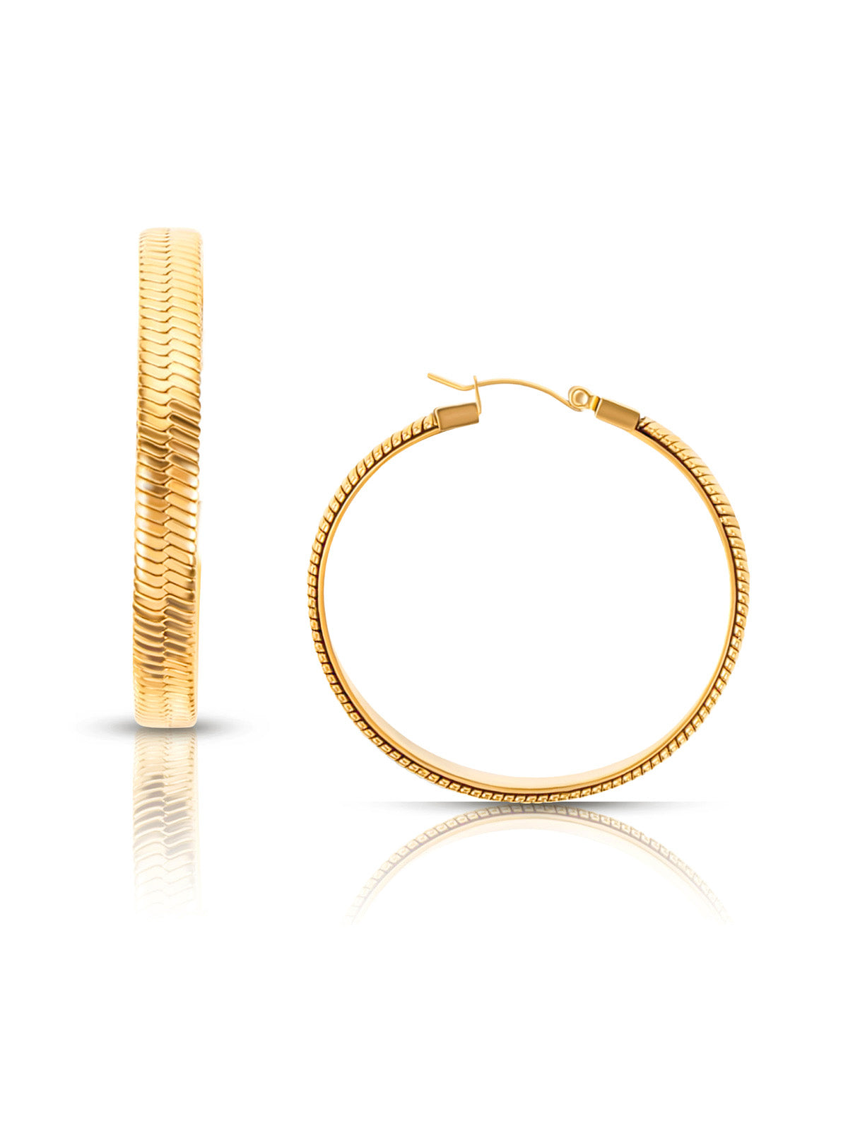 Ellie Vail: Vetta Herringbone Chain Hoop Earring