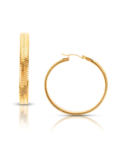 Ellie Vail: Vetta Herringbone Chain Hoop Earring (EVS23-VETTA-EAR)