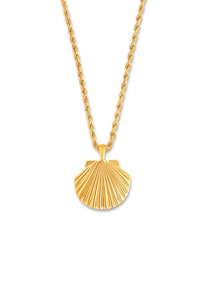 Ellie Vail: Natalia Oversized Shell Pendant Necklace (346-GLD)