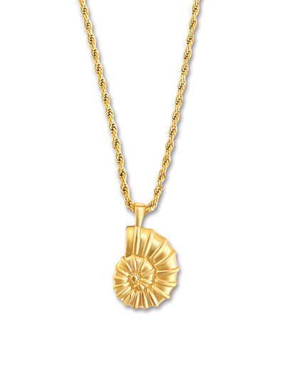 Ellie Vail: Eliana Oversized Shell Pendant Necklace (435-GLD)