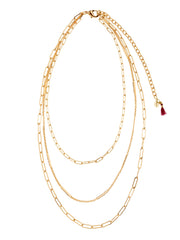 Shashi: Linked Layered Necklace (LINKEDLAYEREDNECKLACE-GOLD)