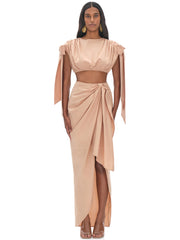 Andrea Iyamah: Halima Cropped-Halima Wrap Skirt (RS22T1B-NDE-RS22SK1B-NDE)