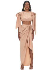 Andrea Iyamah: Halima Cropped-Halima Wrap Skirt (RS22T1B-NDE-RS22SK1B-NDE)