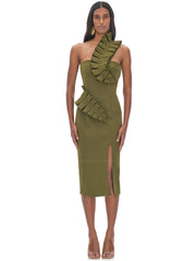 Andrea Iyamah: Kamala Midi Dress (R22D4-OLV)