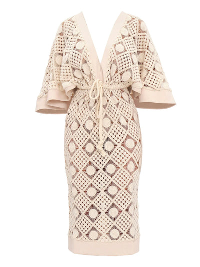 Andrea Iyamah: Rahi Crochet Dress (R23D22-IVY)