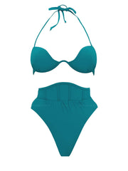 Andrea Iyamah: Gura Corset Waist Bikini (S2301T-OCEAN-S2301B-OCEAN)