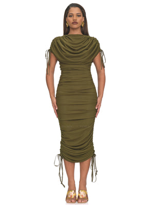Andrea Iyamah: Ratu Mesh Dress (RV22D12B-OLIV) Swimwear World Andrea Iyamah: Ratu Mesh Dress (RV22D12B-OLIV) Swimwear World
