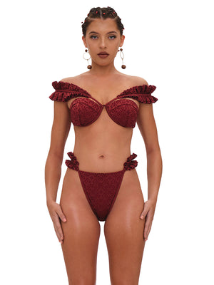 Andrea Iyamah: Mulan Bikini (S2403T-WINE-S2403B-WINE)