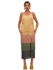 Andrea Iyamah: Neme Fringe Midi Dress (R24D11)