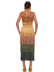 Andrea Iyamah: Neme Fringe Midi Dress (R24D11)