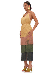 Andrea Iyamah: Neme Fringe Midi Dress (R24D11)