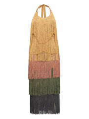 Andrea Iyamah: Neme Fringe Midi Dress (R24D11)