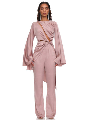 Andrea Iyamah: Reba Cut Out-Reba High Rise Pants (S24T3-PRLPUR-S24P3-PRLPUR)