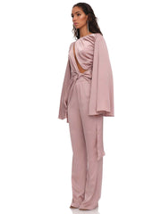 Andrea Iyamah: Reba Cut Out-Reba High Rise Pants (S24T3-PRLPUR-S24P3-PRLPUR)