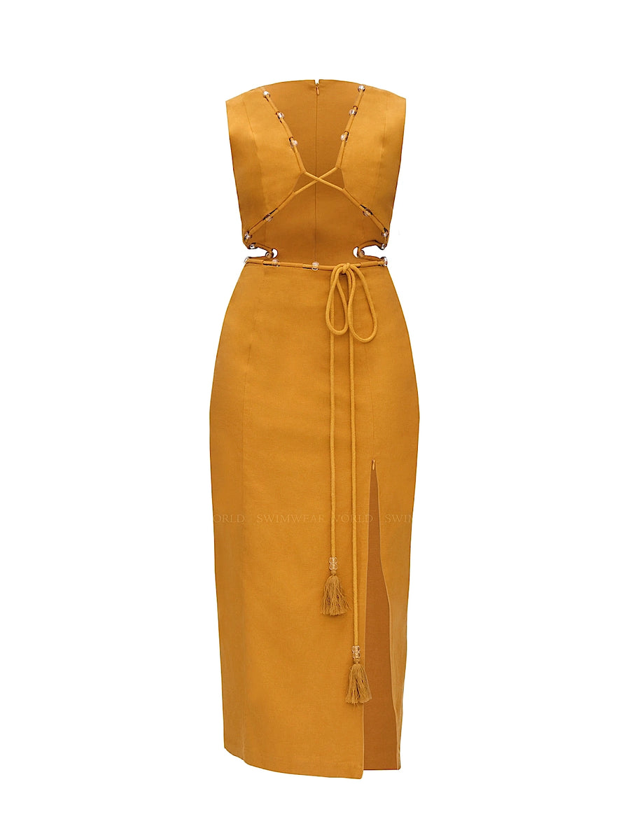 Andrea Iyamah: Vela Cut Out Midi Dress (VELA-MUS-DRESS) – Swimwear World