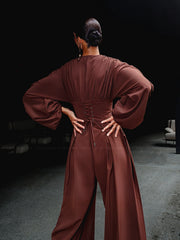 Andrea Iyamah: Zerra Bubble Sleeve Jumpsuit (ZERRA-CFFE-JPMST)