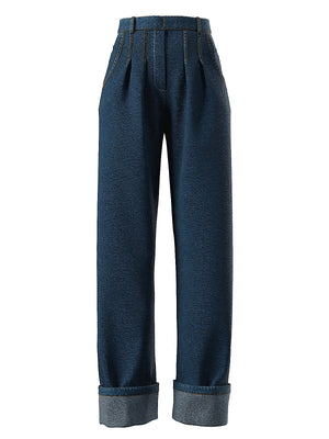 Andrea Iyamah: Nevy Denim Pants (NEVY-DNIM-P)