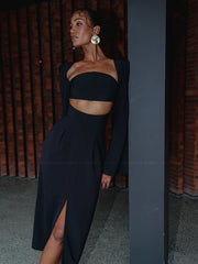 Andrea Iyamah: Nita Midi Dress (NITA-BLCK-DRESS)
