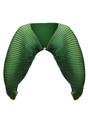 Andrea Iyamah: Balu Pleated Crop Top (BALU-EMRLD-T)