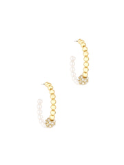 Ettika: Pearl and Crystal Hoop Earrings (E3132-PRL-G-710)