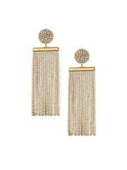 Ettika: All The Movement Crystal Fringe 18k Gold Plated Earrings (E3363-CLR-G)