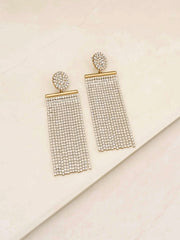 Ettika: All The Movement Crystal Fringe 18k Gold Plated Earrings (E3363-CLR-G)