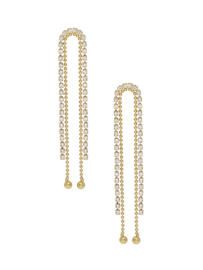 Ettika: Crystal Rope Epic Dangle 18k Gold Plated Earrings (E2919-CLR-G)