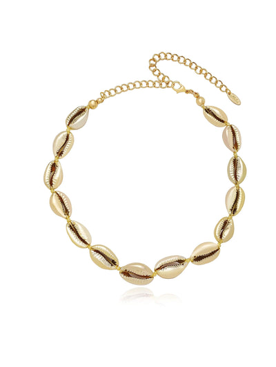 Ettika: Cowrie Shell 18k Gold Plated Necklace (N1714.G)