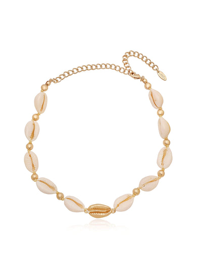 Ettika: Out To Sea Cowrie Shell & 18kt Gold Plated Necklace (N1667.SHL.G)