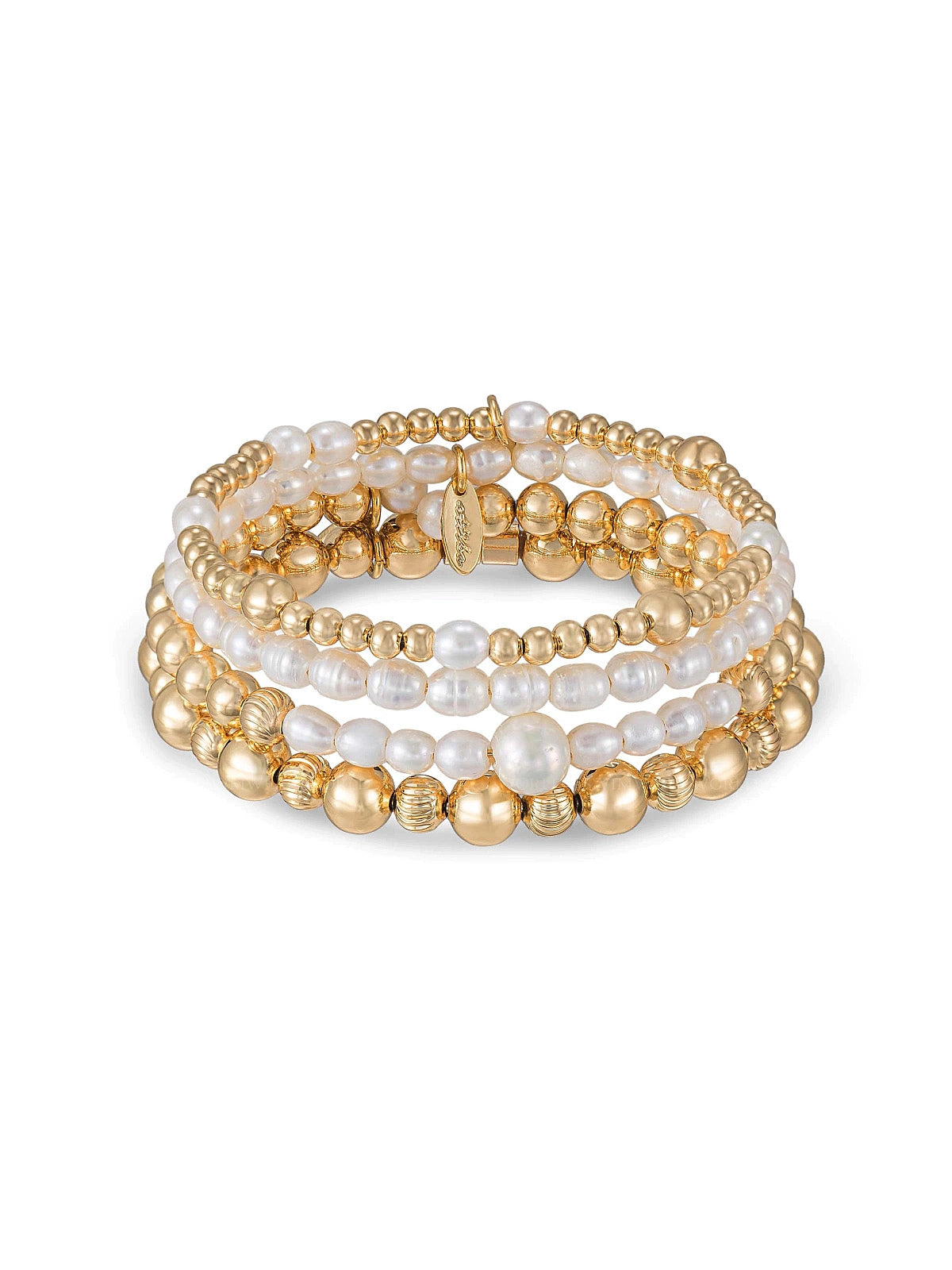 Ettika: Cowrie Shell 18k Gold Plated Bracelet