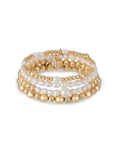 Ettika: Cowrie Shell 18k Gold Plated Bracelet (C232.PRL.G)