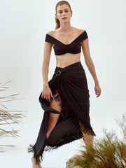 Aquamanile: Fringes Skirt (Black-Skirt-frg)