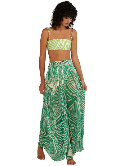 Palmacea: Printed Pleated Palazzo Pants (PRPLPAP-IGUA2)