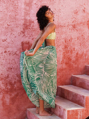 Palmacea: Printed Pleated Palazzo Pants (PRPLPAP-IGUA2)