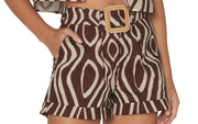 Ama Printed Shirt-Zubi Printed Shorts Bikini