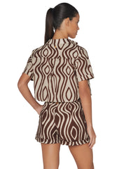 Palmacea: Ama Printed Shirt-Zubi Printed Shorts Bikini (AMAPRI-CONG-ZUBIPR-CONG)