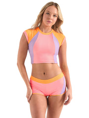 OneOne: Ilana Crop-Eda Short (OT1200RB-PKD-OBF1132RB-PKD)