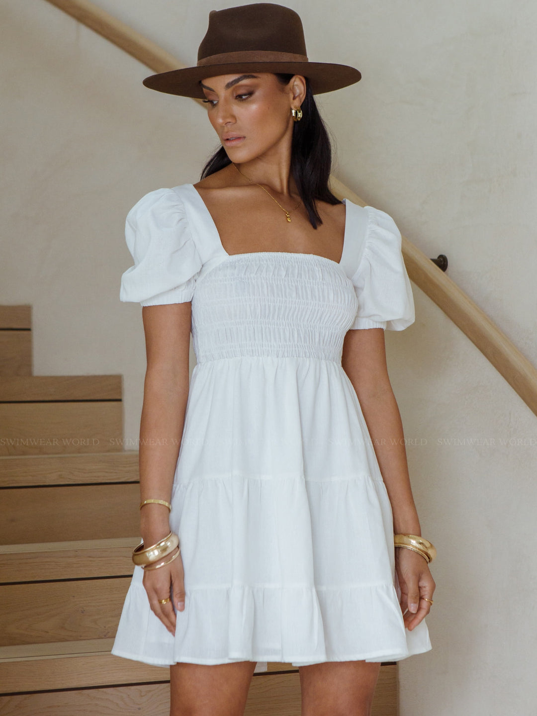 annalise mini dress Girl and The Sun: Annalise Mini Dress (GS733D-WHT) S