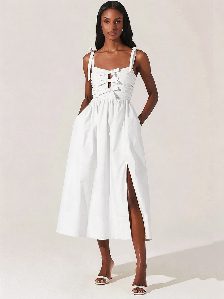 astr the label women's helia cotton midi dress ASTR the Label Helia Dress in White