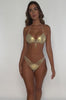 Luli Fama: Molded Push Up Bandeau Halter-Strappy Ruched Back Bikini (L176435-316-L17620-316)