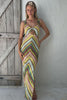 Luli Fama: Drawstring Peek A Boo Maxi Dress (L853G85-111)