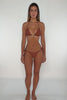 Luli Fama: Ring Seamless Triangle-Seamless Ruched Back Tie Side Bikini (L871M21-007-L87102P-007)